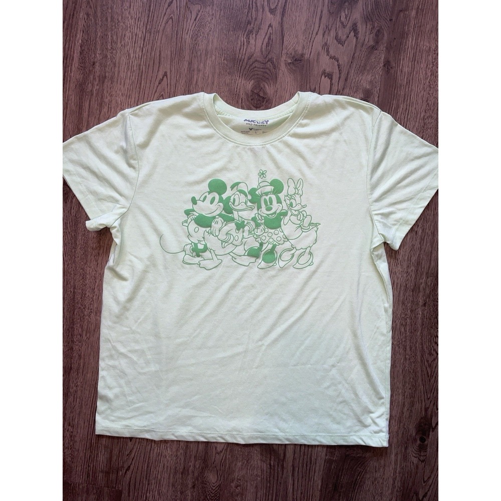 Disney Light Green Mickey Mouse and Friends Women's T-shirt  Size Large